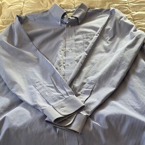 L.L. Bean Men's Blue Pinstripe Dress Shirt